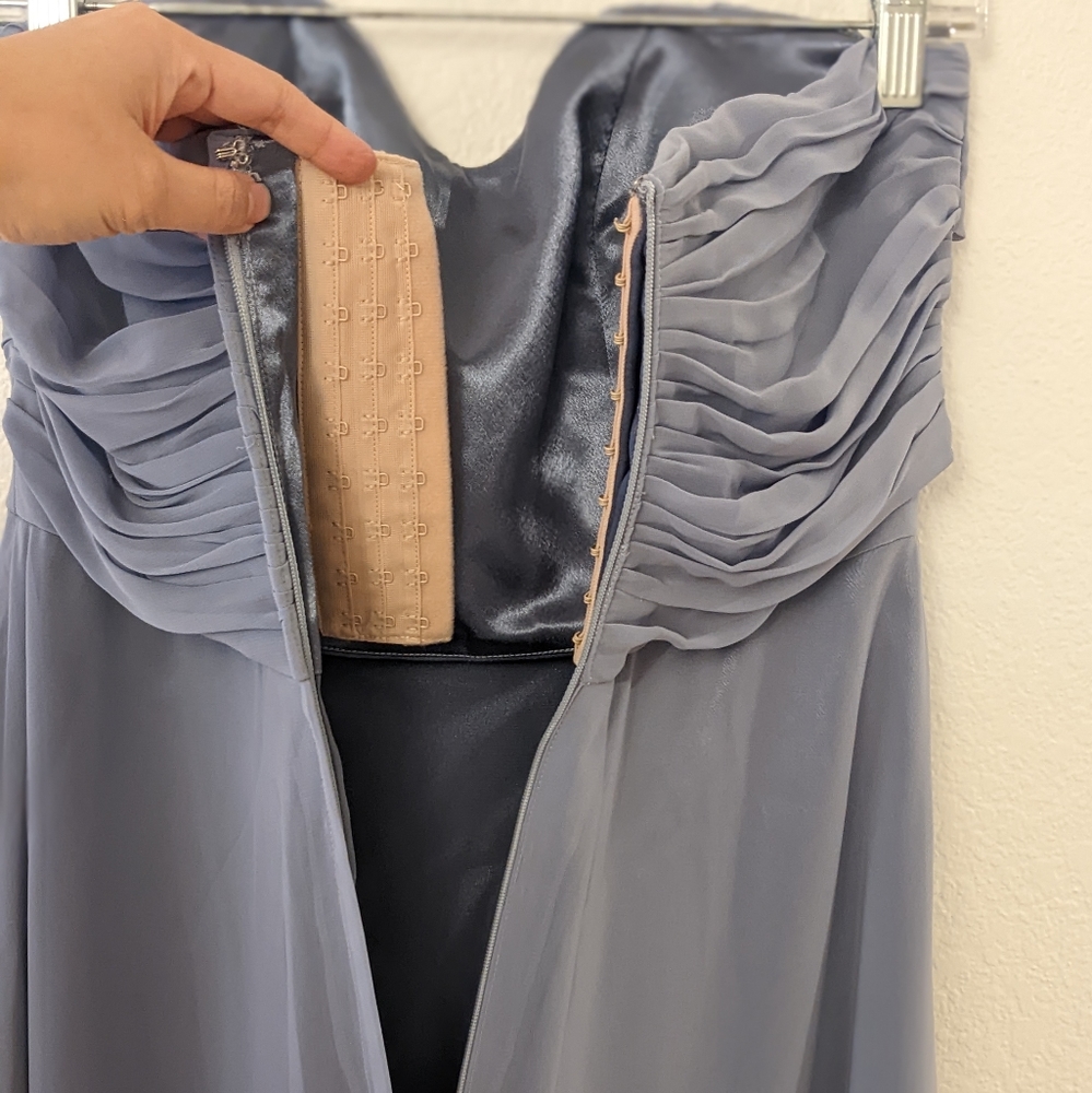 Dusty Blue Custom-made Bridesmaid Dress - Picture 7 of 10